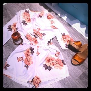 Long sleeve silk romper,